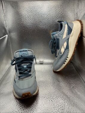 Reebok Women’s Powder Blue and White Retro Trail Sneakers